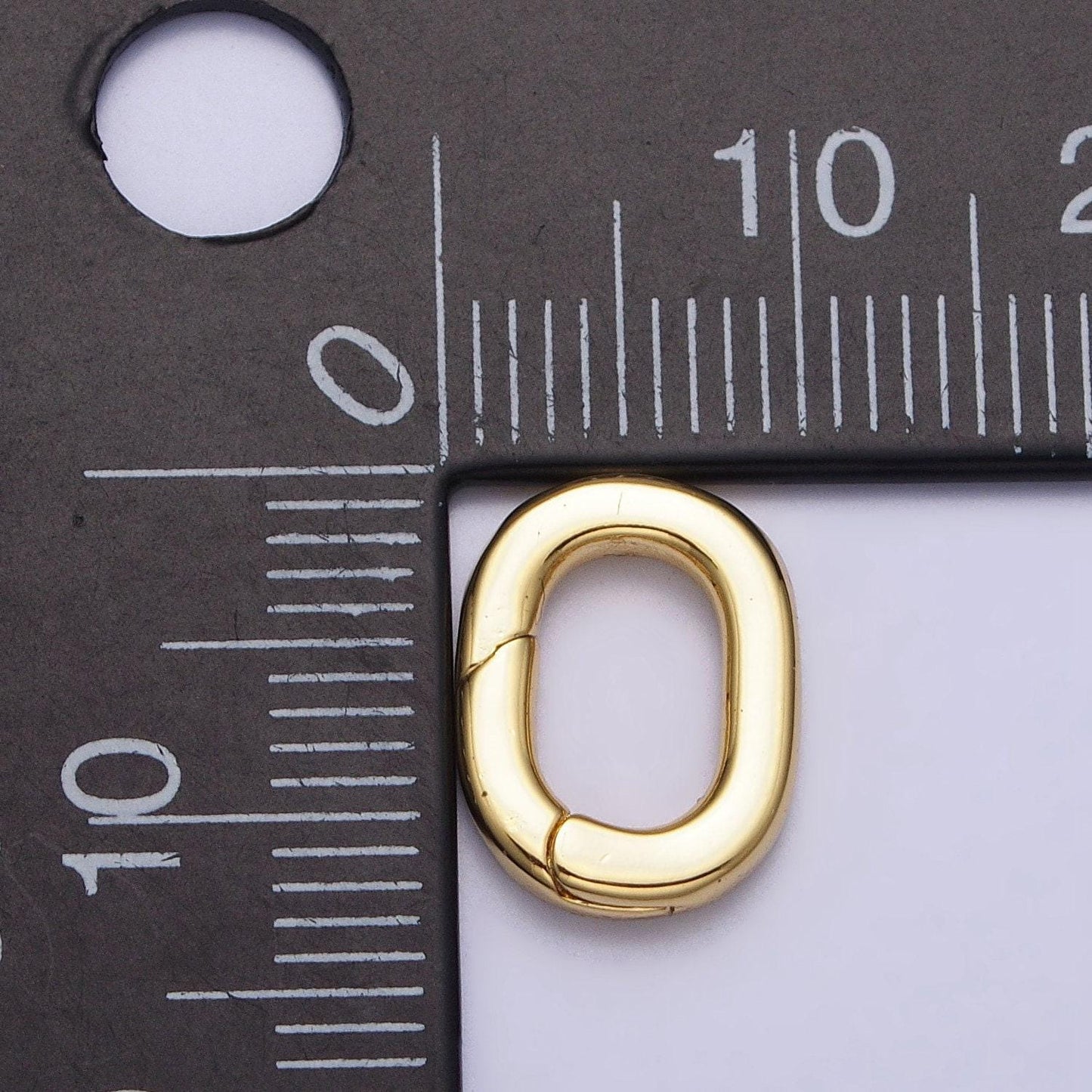 Tiny gold spring gate ring, push gate ring mini oval ring charm holder gold clasp for jewelry clasp z-117