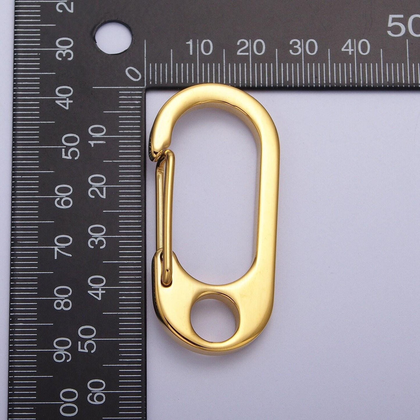 Oval gold push keychain clasps, spring clasp stainless steel purse strap, wallet dog leash, diy keychains, diy jewelry, long thick z011