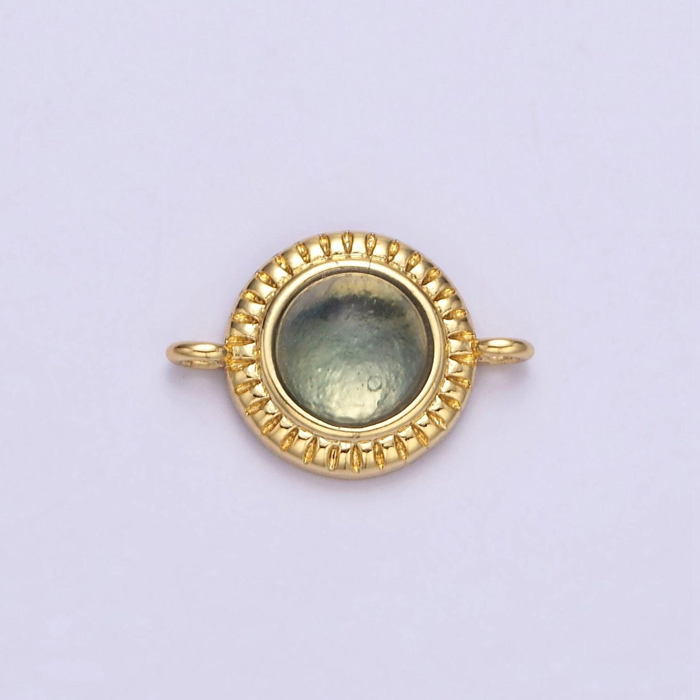 14k gold filled 10mm round natural gemstone link connector for bracelet charm connector natural stone | y738 - y749