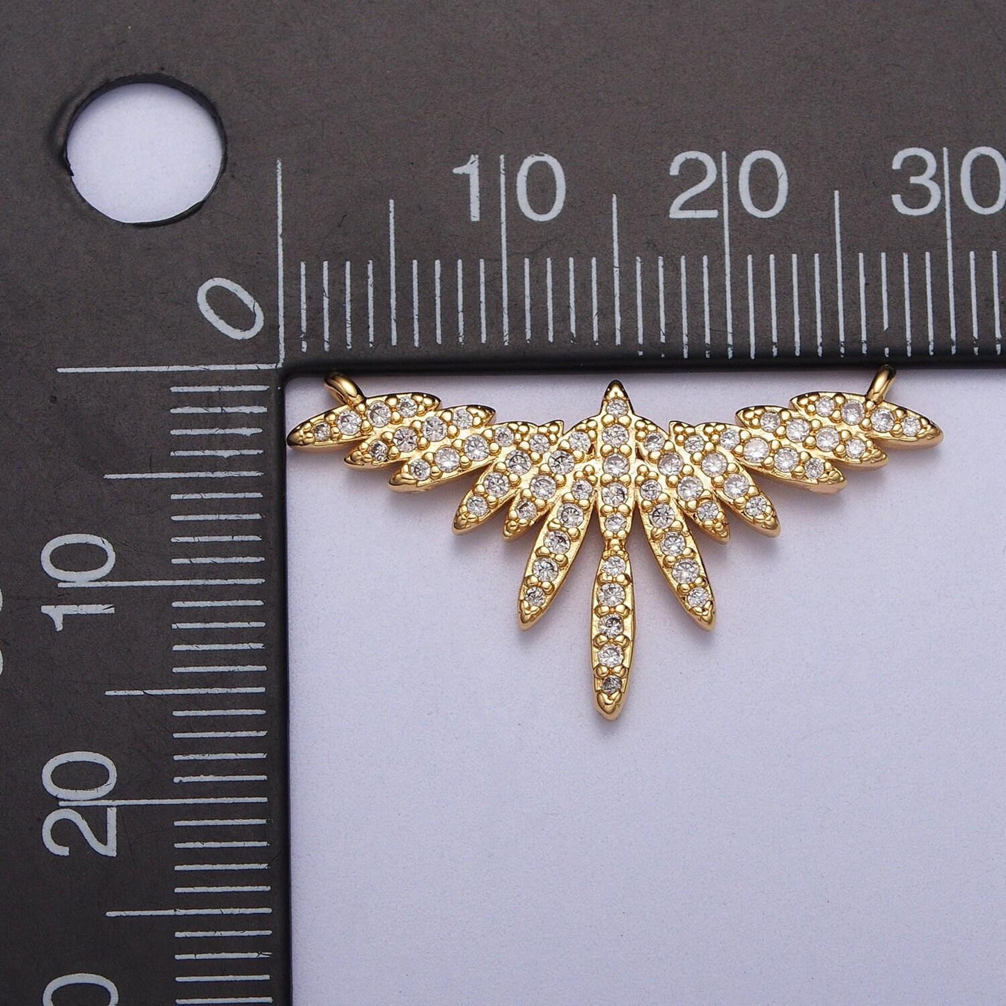 Clear micro paved cz phoenix charm connector bird wings gold link connector for necklace bracelet component y702