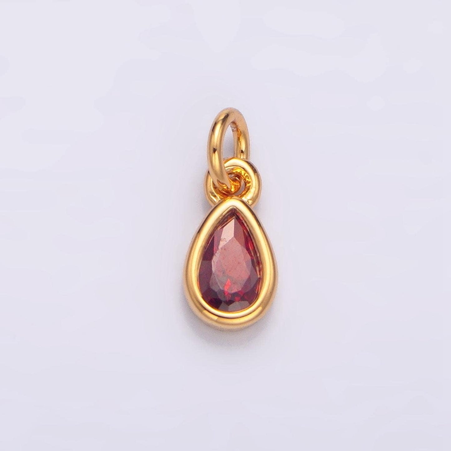 Birthstone color mini small teardrop charm cubic tear drop gold charm for bracelet earring necklace jewelry making supply