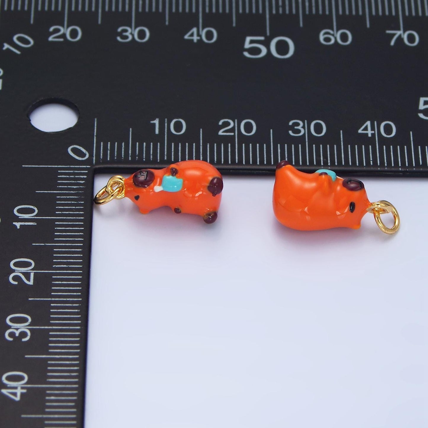 Cute drinking capybara charms glass animal pendant diy jewelry making supply for bracelet necklace earring key chain tumbler charm x581
