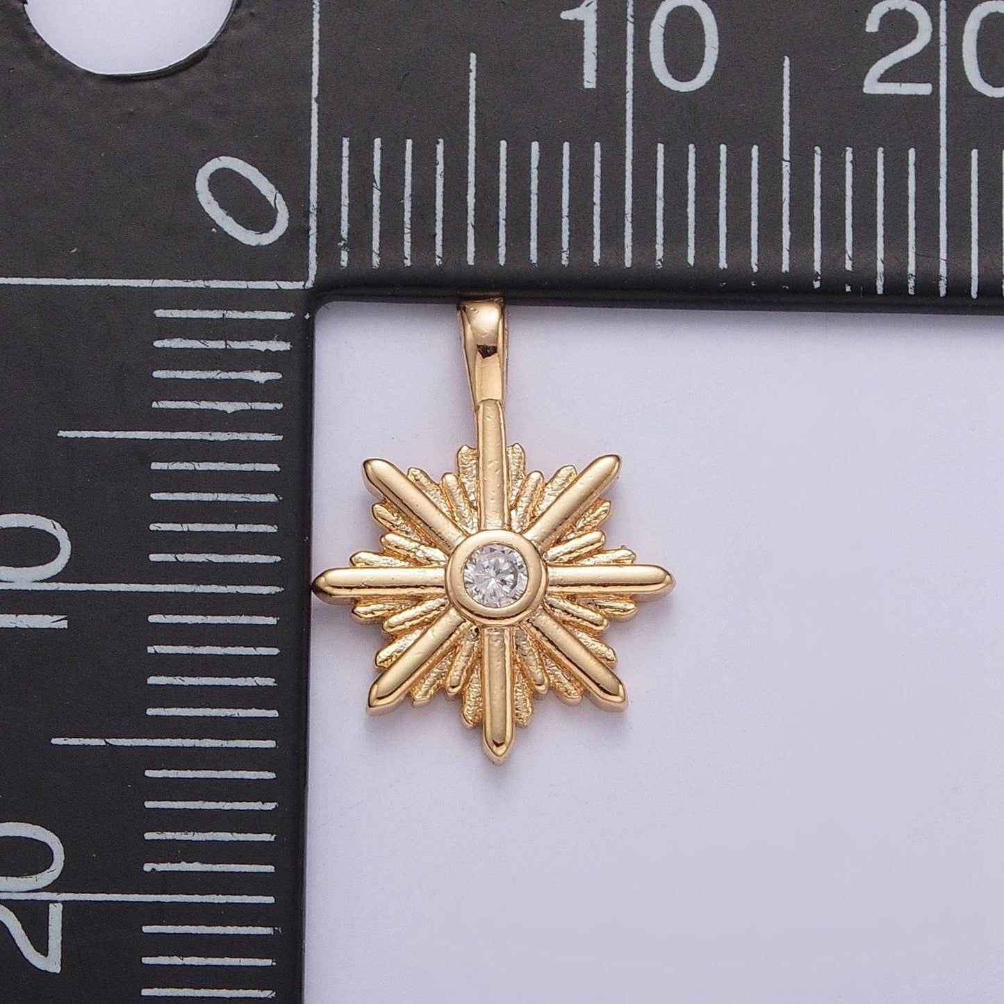 24k gold plated mini north bright stars snowflake cubic zirconia charm micro pave cz snow stars charm for earring bracelet necklace | x-419