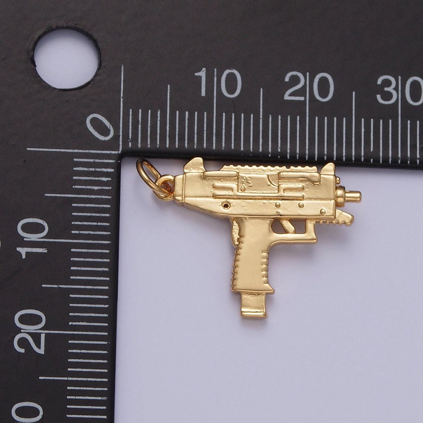 Hot glue gun pendant 24k gold plated gun charm, necklace bracelet charm pendant | x-143