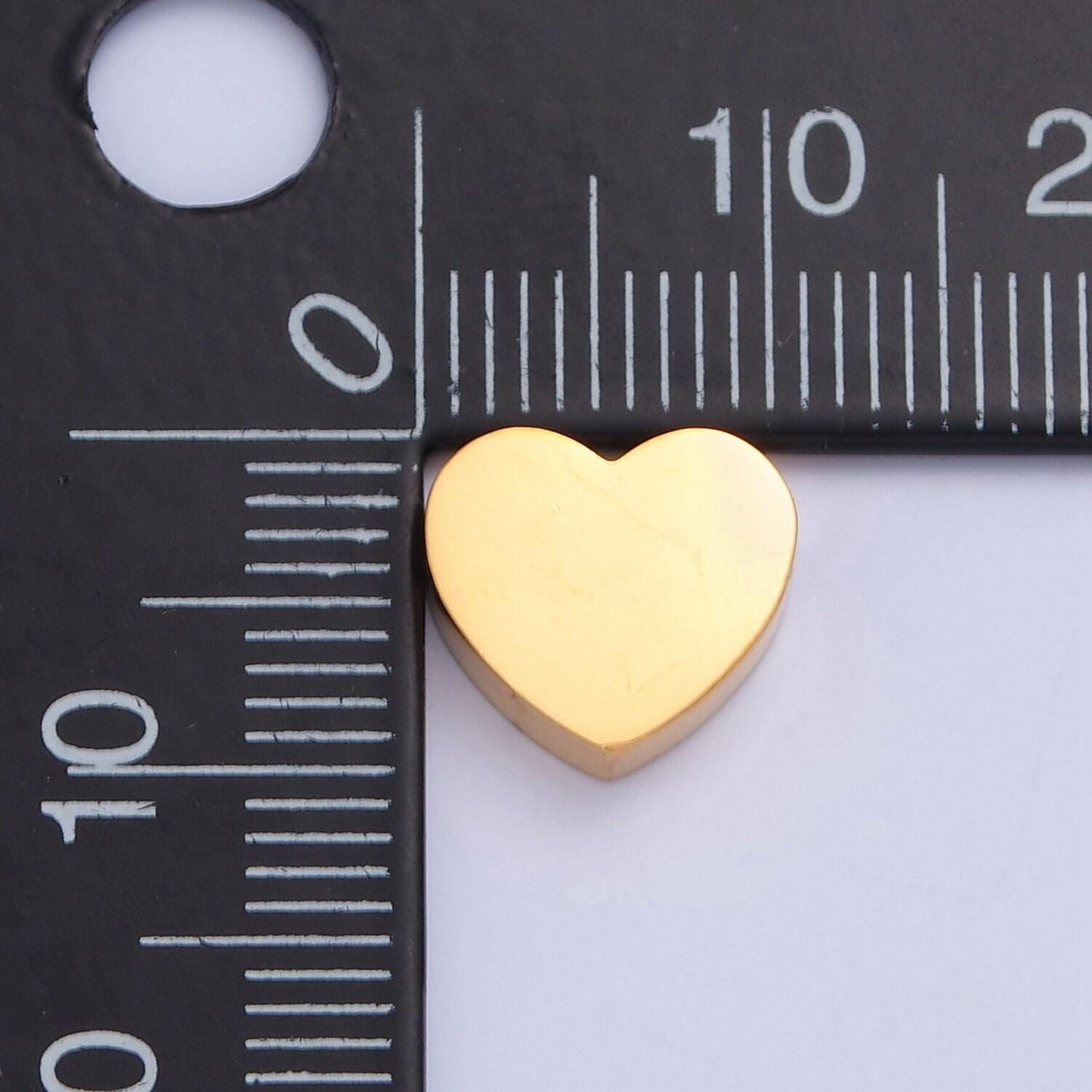Small gold, silver stainless steel dainty heart love charm hole spacer bead, for diy jewelry european charms beaded bracelet | w-849, w-850