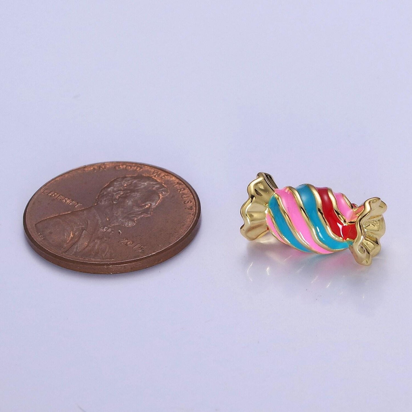 Candy bead connectors enamel candy wrapper bead foodie unique jewelry making accessory w-782