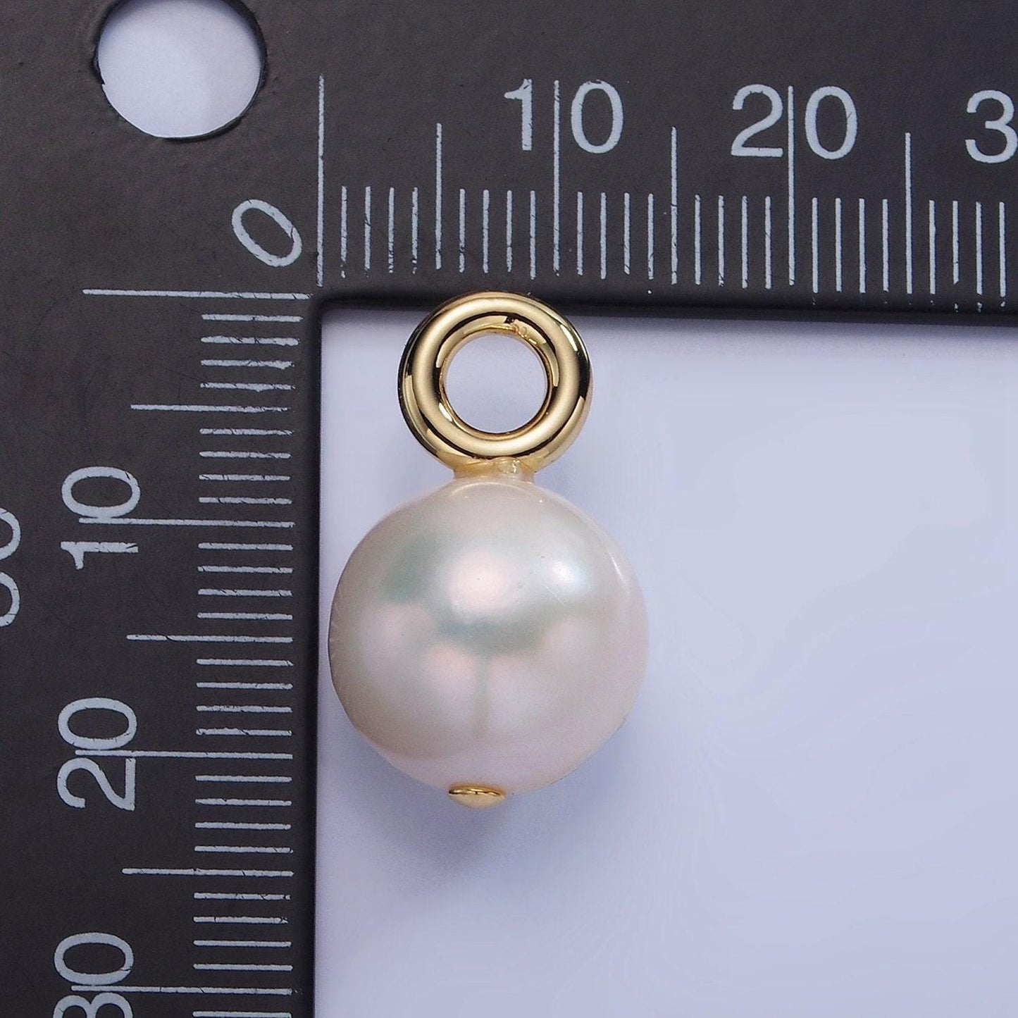 Big hole 14k gold filled 13mm freshwater pearl round drop for wedding minimalist jewelry for necklace earring component | p1712