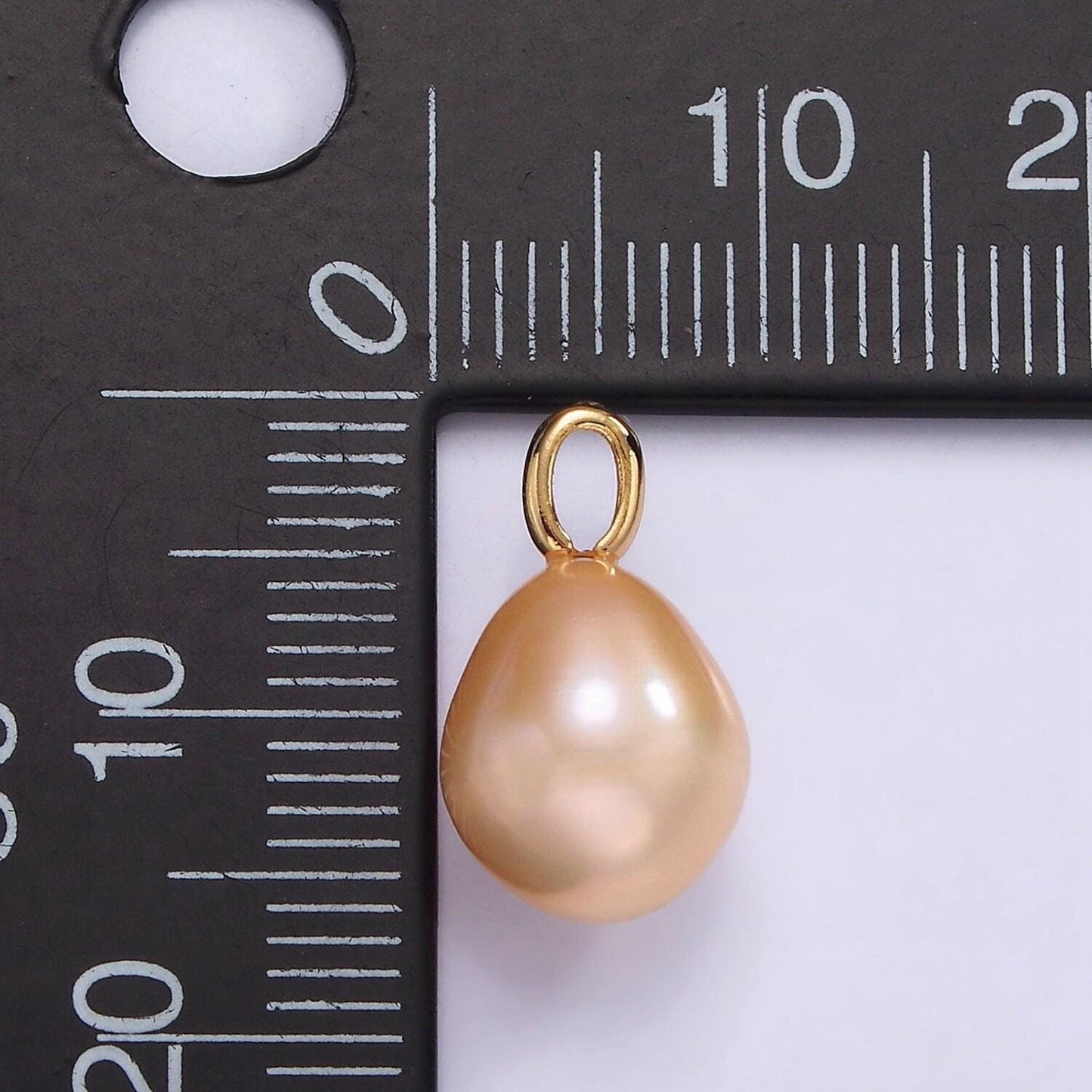 Dainty 14k gold filled 15mm peach pink freshwater pearl button drop for wedding minimalist jewelry for necklace earring component | p1660