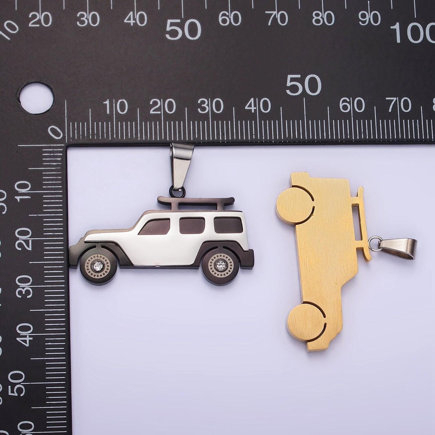 Stainless steel suv car charm for necklace bracelet pendant wagon truck transportation mix charm p-1446