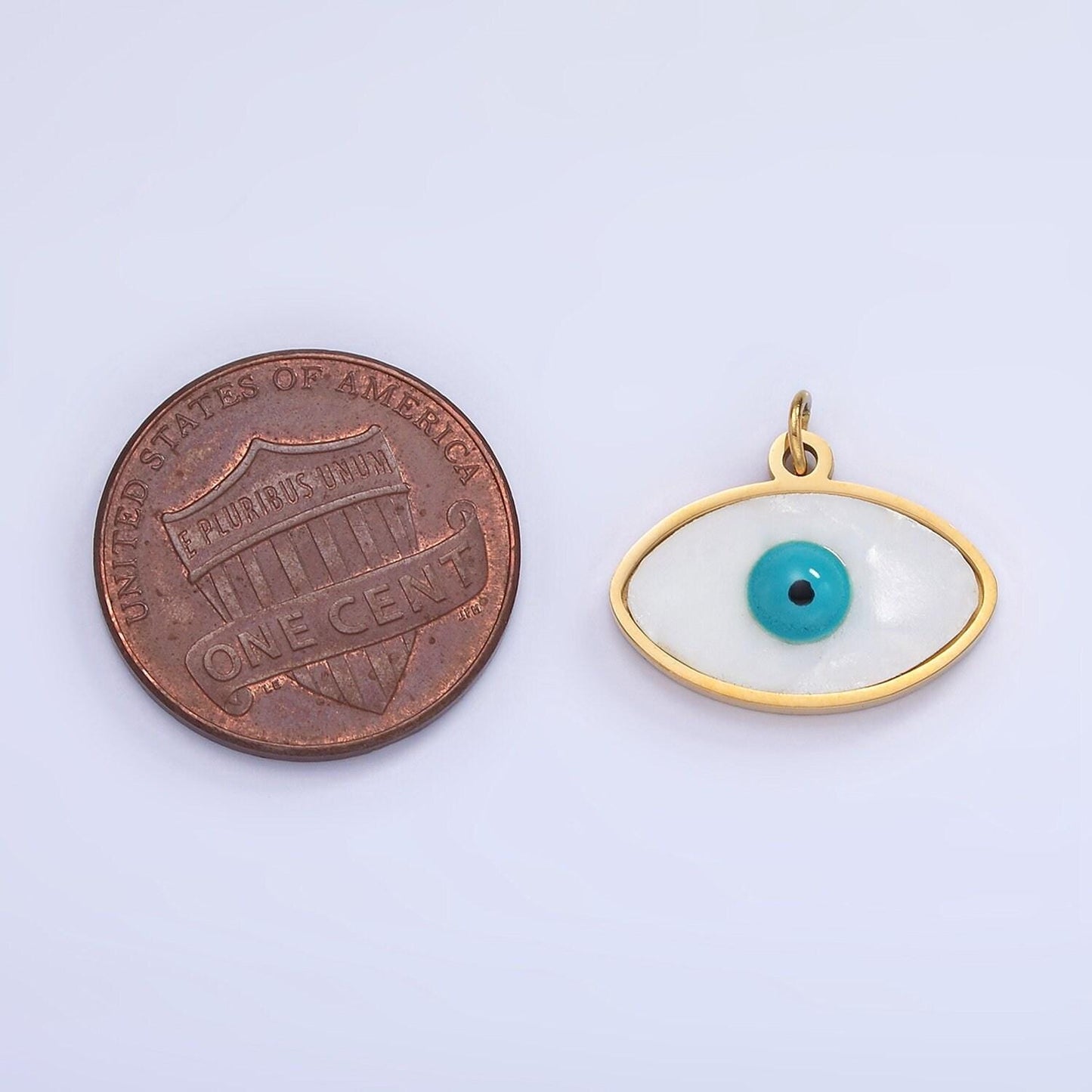 Gold stainless steel evil eye charm eye pendant turkish evil eye gold amulet charm protection and blessing p-980