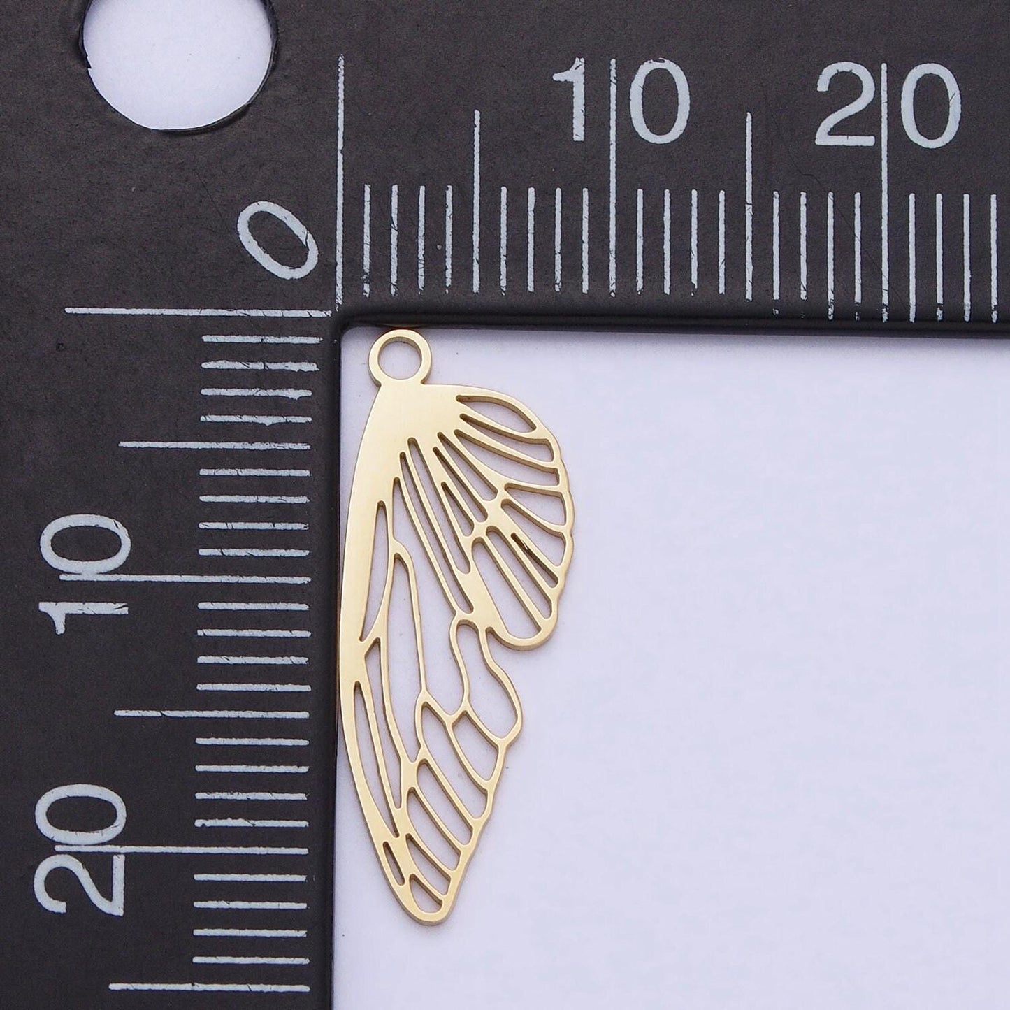 Mini stainless steel butterfly wing charm in gold & silver laser cut insect pendant lead nickel free tarnish free | p925