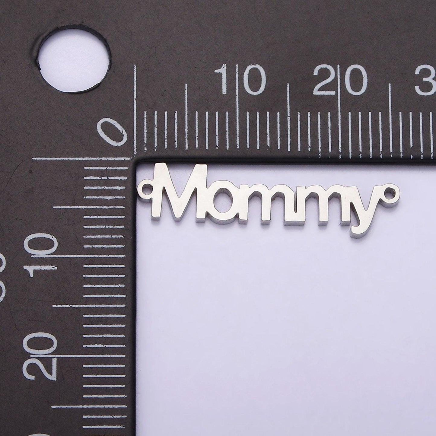 Gold stainless steel mommy script charm connector in gold & silver mother day gift idea bracelet link connector supply | p708 p709