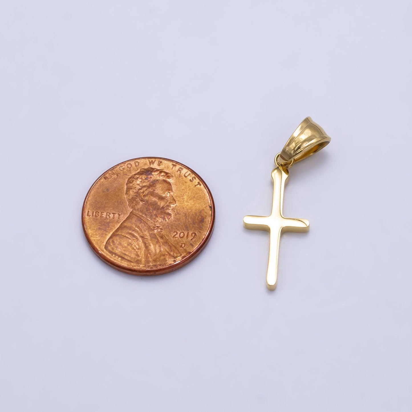 Minimalist gold stainless steel cross charm mini cross pendant religious findings lead nickel free tarnish resistant charm p-1289