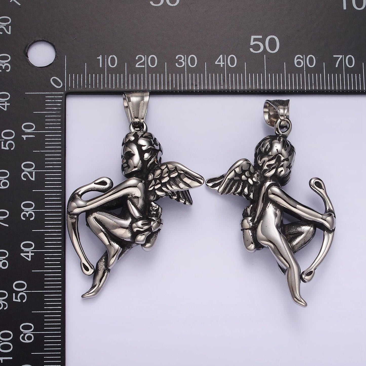 Stainless steel 54mm archer cherub boy angel pendant cupid angel for valentine jewelry inspired | p-1181