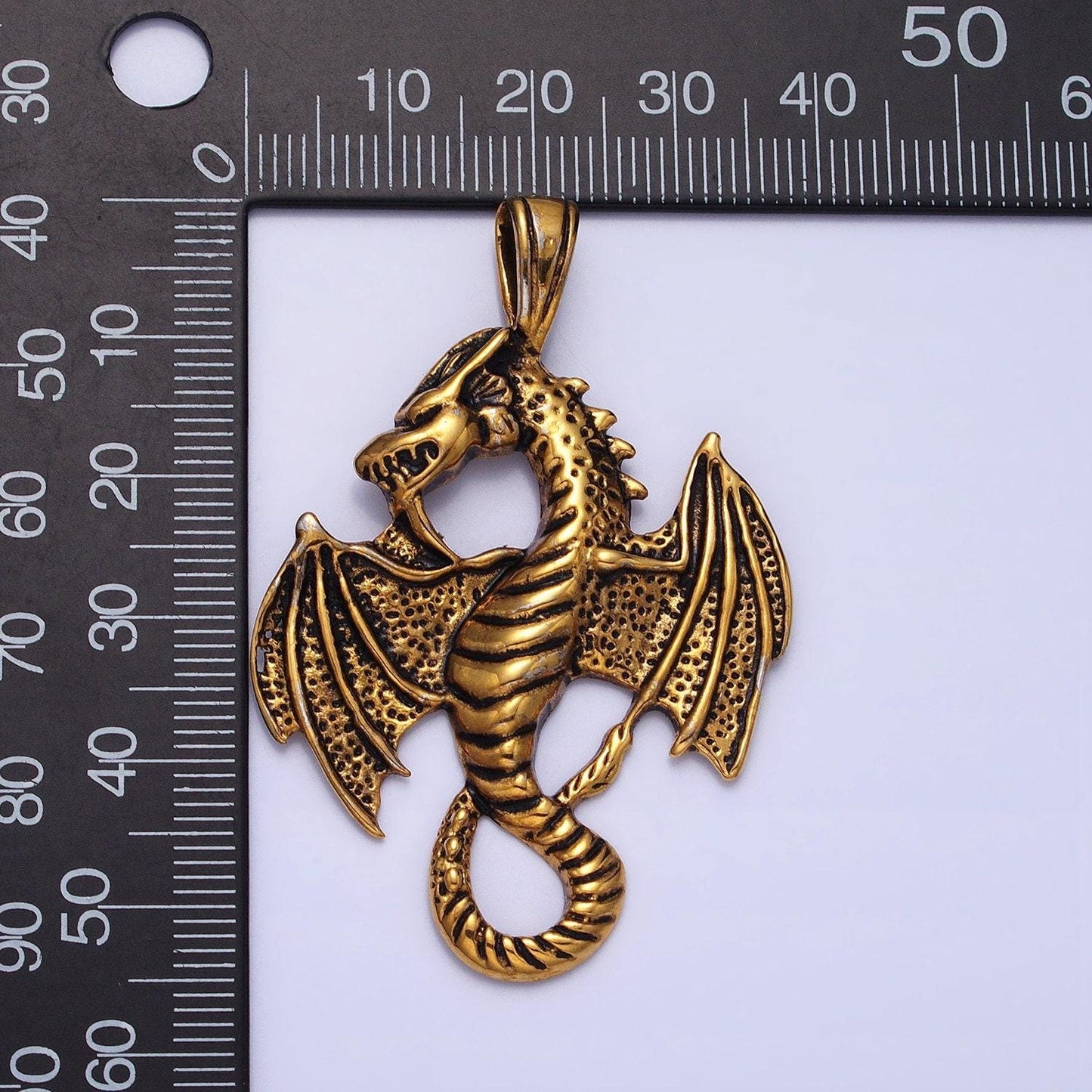 Stainless steel dragon pendant for necklace men jewelry emo punk rock tennager necklace gold silver | p-1148