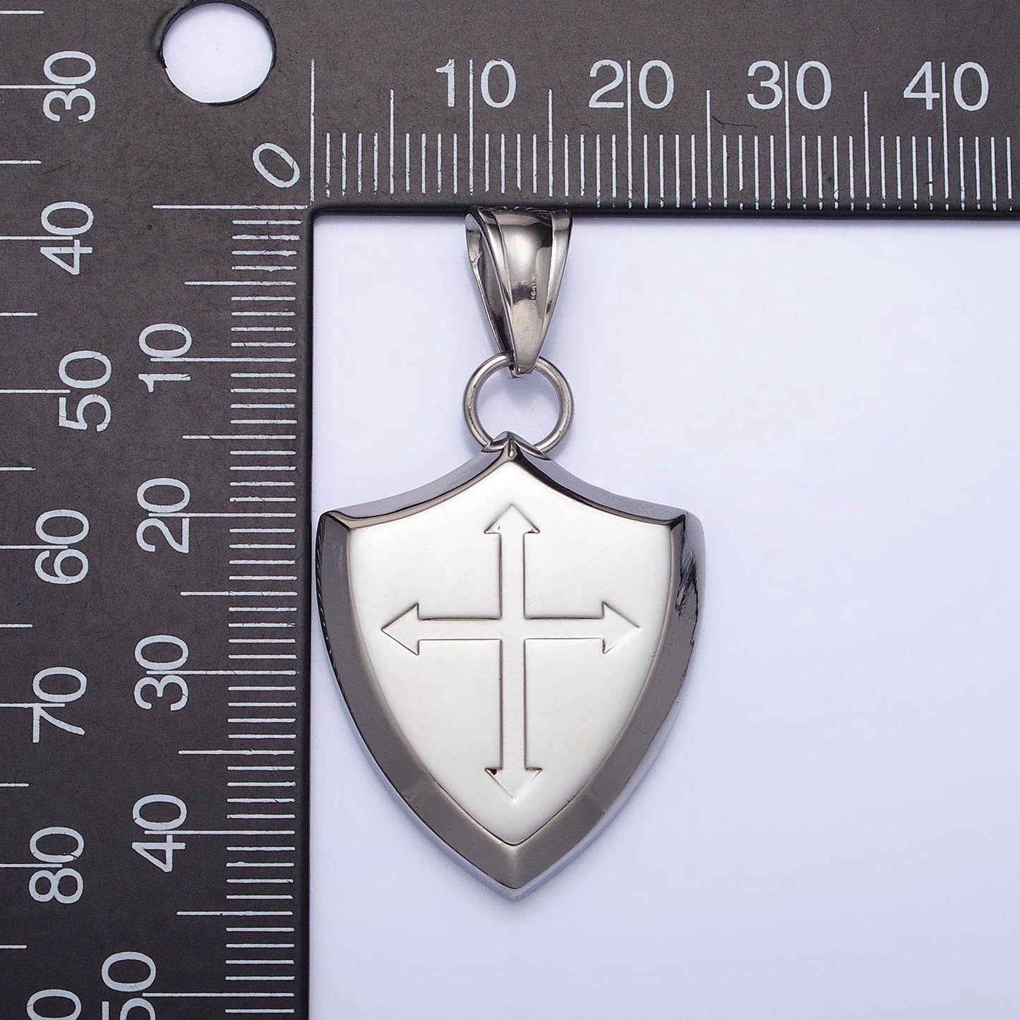 Men shield necklace pendant mens cross stainless steel shield of faith religious christian jewelry shield charm p-1134