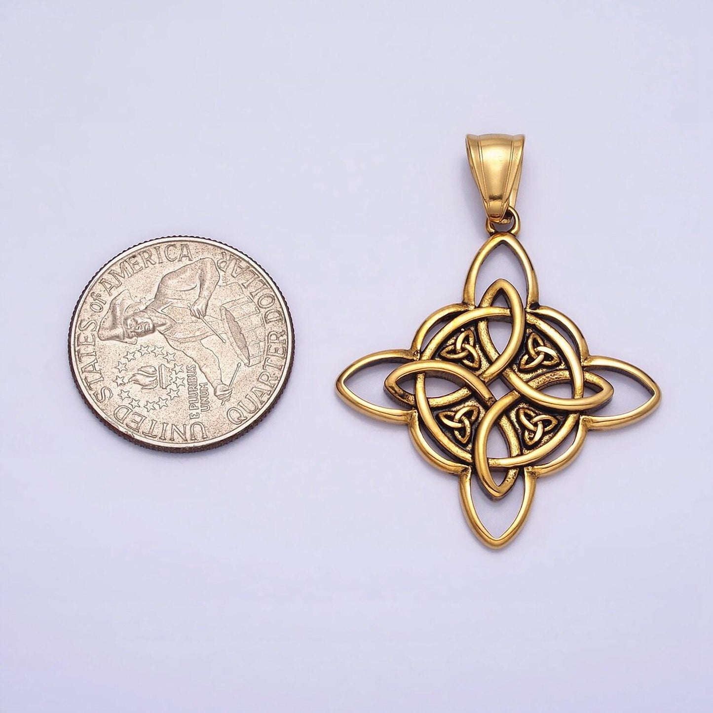 Stainless steel charm in gold & silver tag celestial pendant lead nickel free tarnish free | p-1129