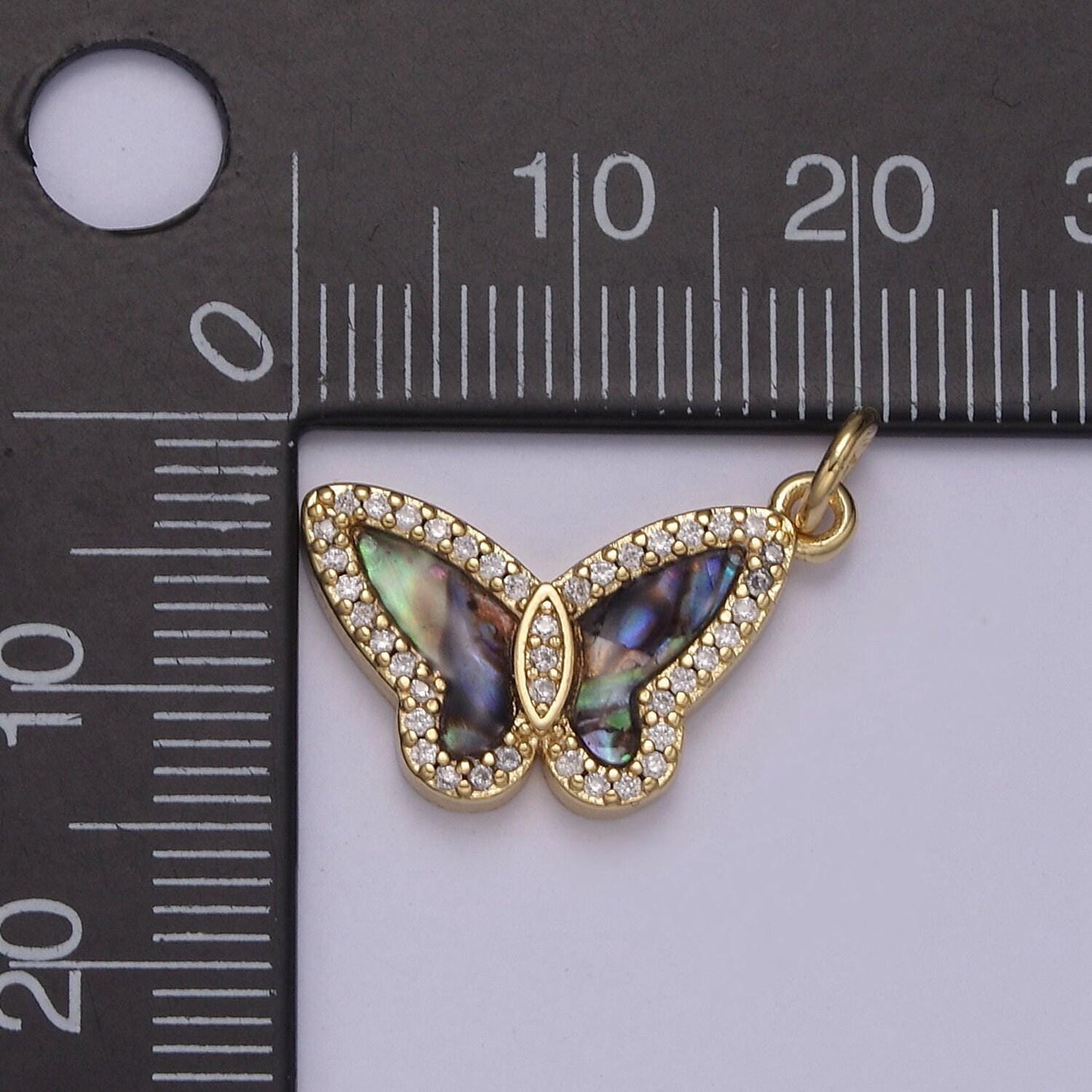 1x dainty gold filled cz paved tiger's eye, pearl, abalone monarch butterfly diy charm for necklace bracelet earring| n-844 n-845 n-846