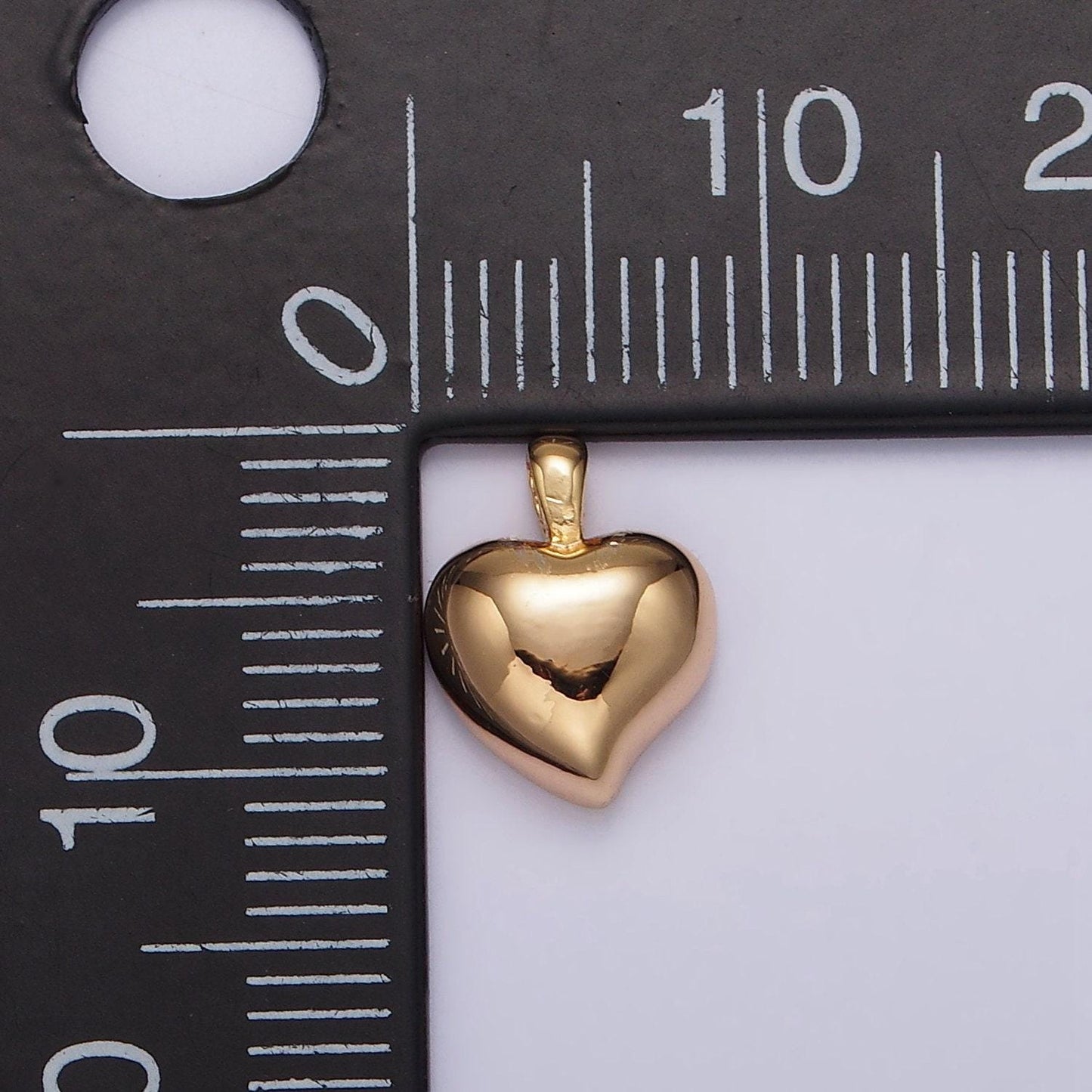 14k gold filled 10mm chubby heart minimalist mini pendant | n1916