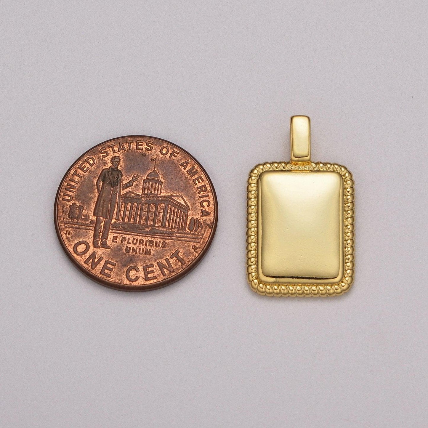 24k gold filled classic rectangle pendant charm for necklace minimalist jewelry