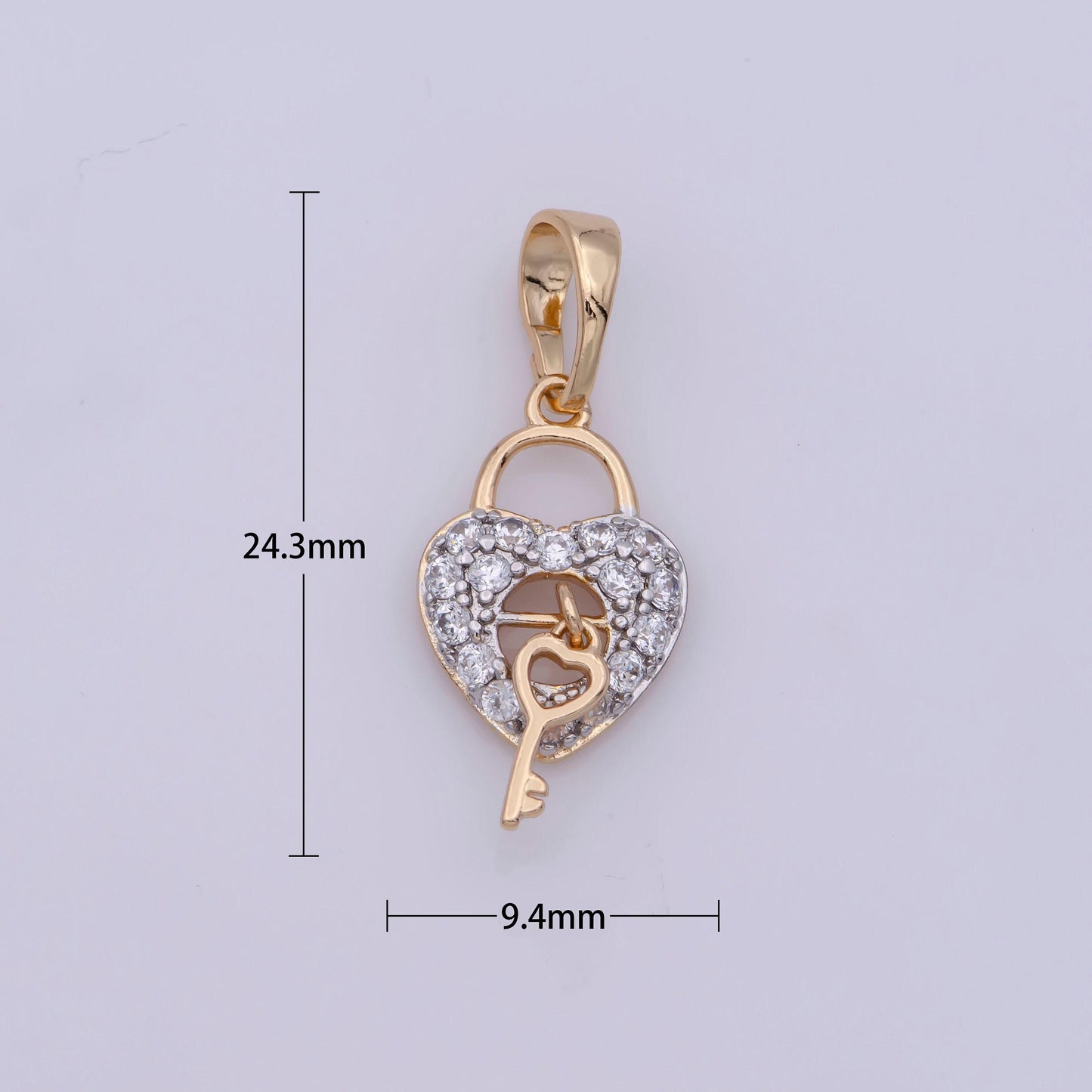Key to my heart charm necklace, bracelet mini 18k gold filled heart charm romantic gifts jewelry making supply