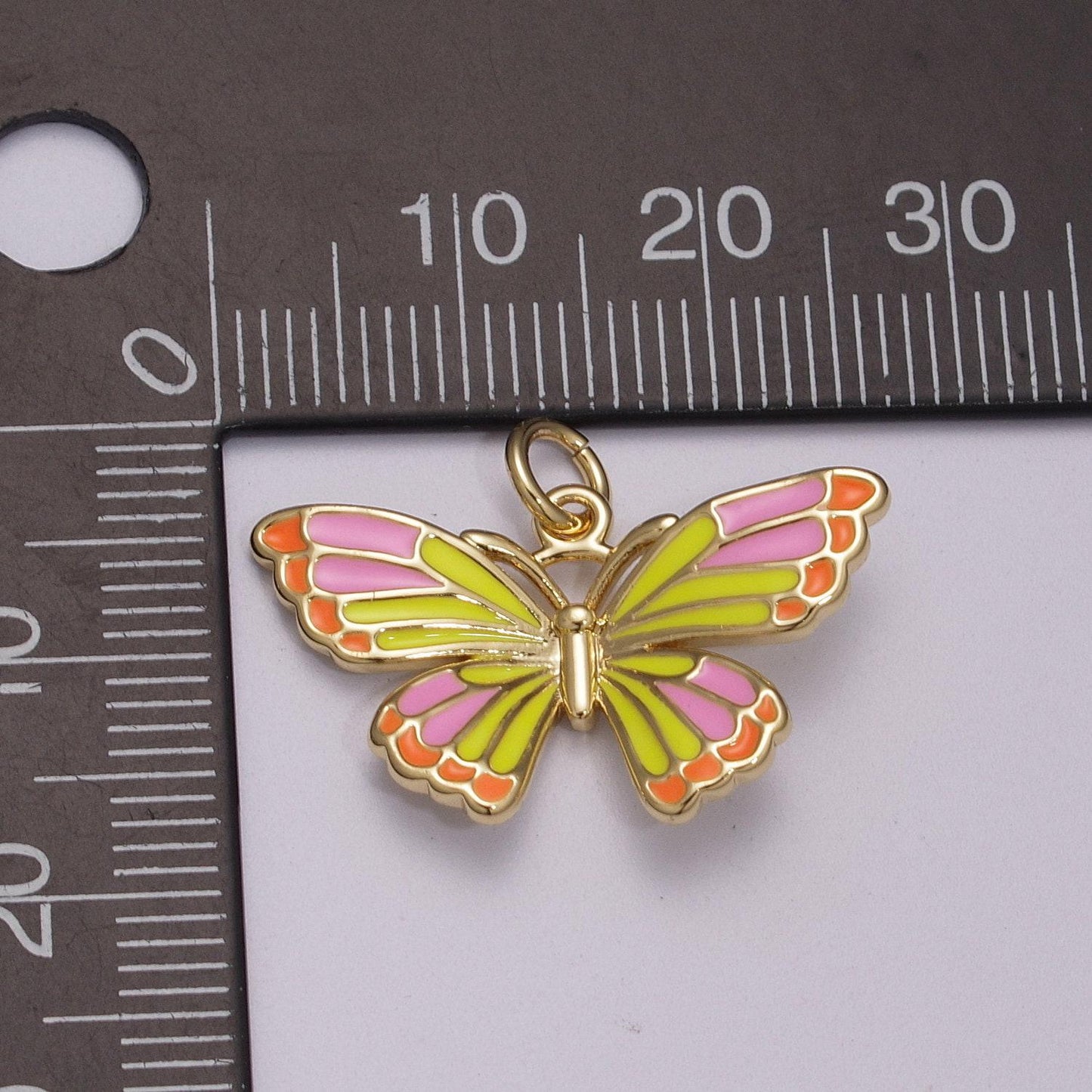 Enamel mariposa butterfly charm 3 colors butterfly charm pendant for necklace earring supply component in 14k gold filled,m907-m910