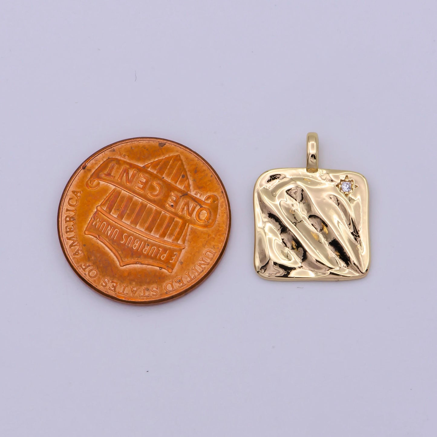 Mini gold heirloom square charm micro pave star charm minimalist jewelry pendant for necklace bracelet component