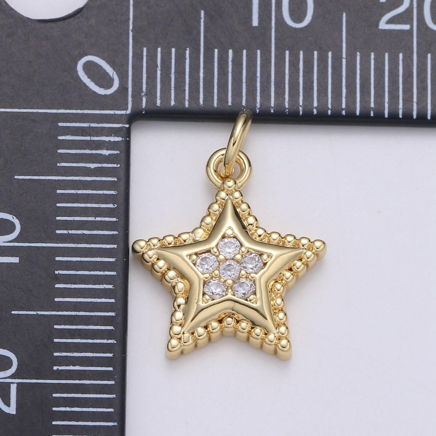 14k gold filled micro pave star charm, cubic star pendant charm for celestial diy jewelry making necklace bracelet earring supply