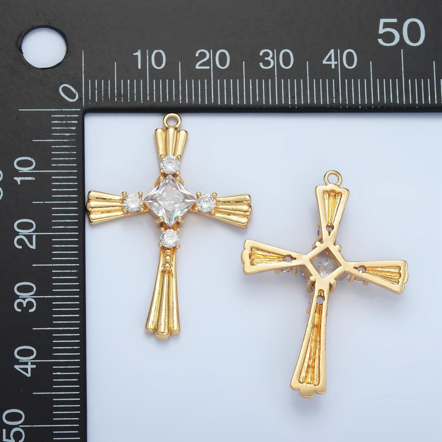Dainty victorian cross charm necklace cubic old english crss pendant in 14k gold filled necklace bracelet rosary jewelry making supply m016
