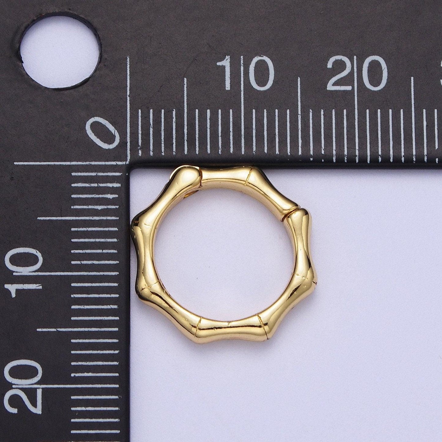Gold sun spring pull gate ring, 24k gold filled 12.4mm & 16.9mm sun octagon ring charm holder clasp | l-931, l-932