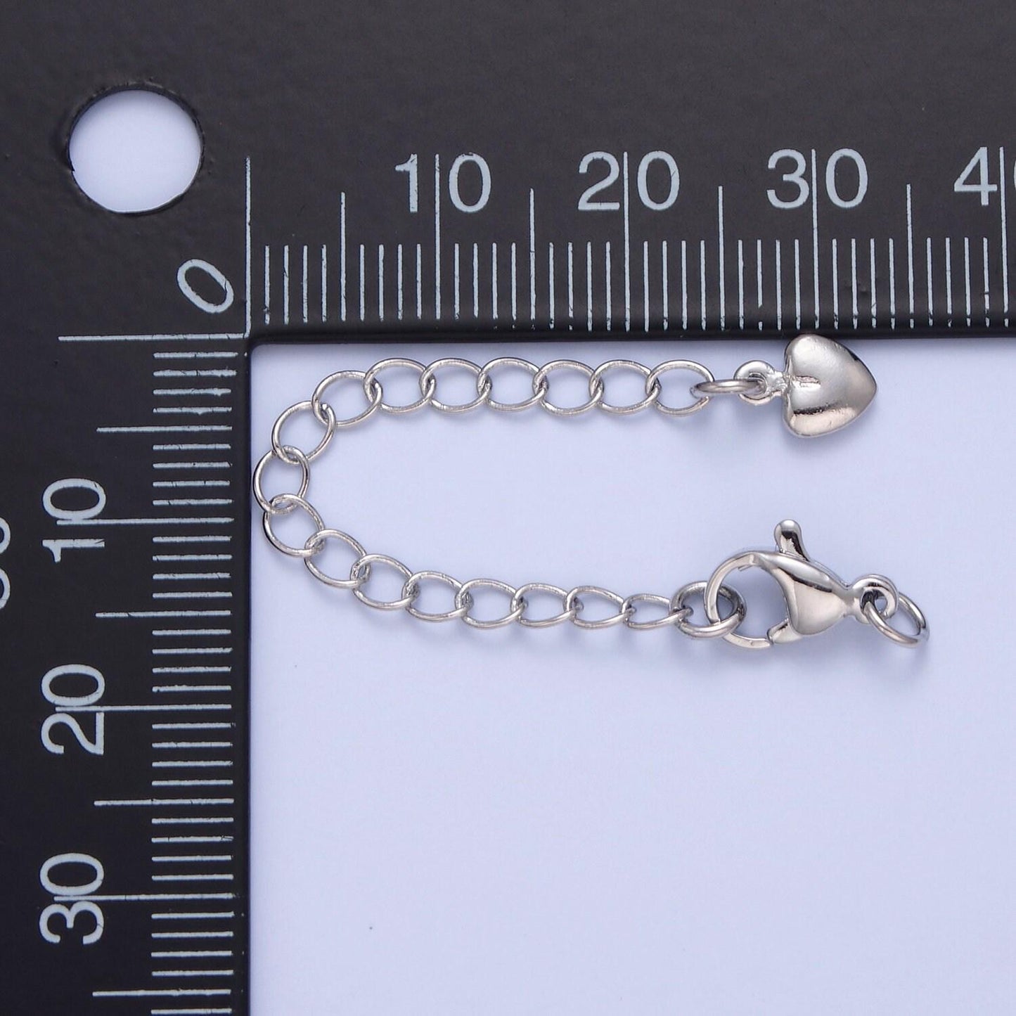 24k gold-filled dainty heart lobster clasp with chain extender in gold and silver for necklace, bracelet making supply | l-677, l-779