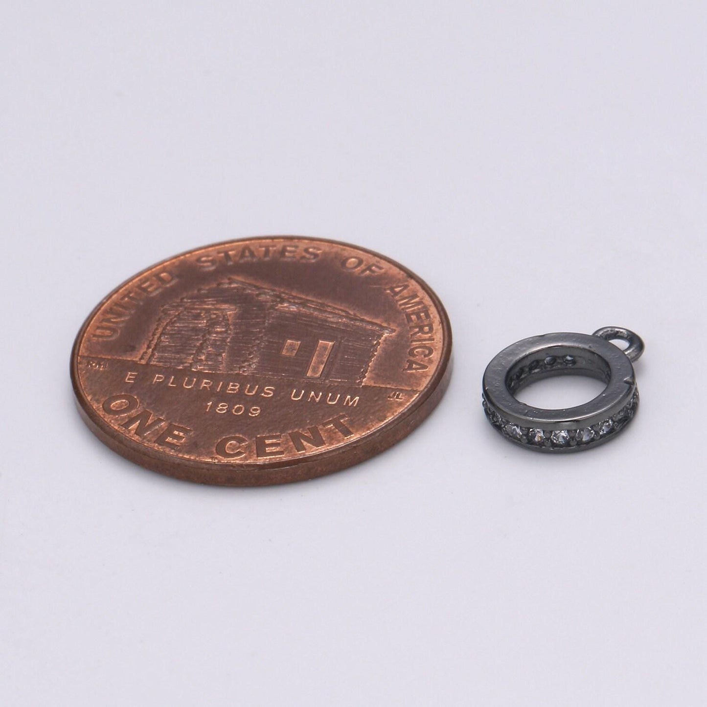14k gold filled 9.5mmx7.5mm jump ring, small loop gold clasp connector with cz stone for jewelry making supplies l291
