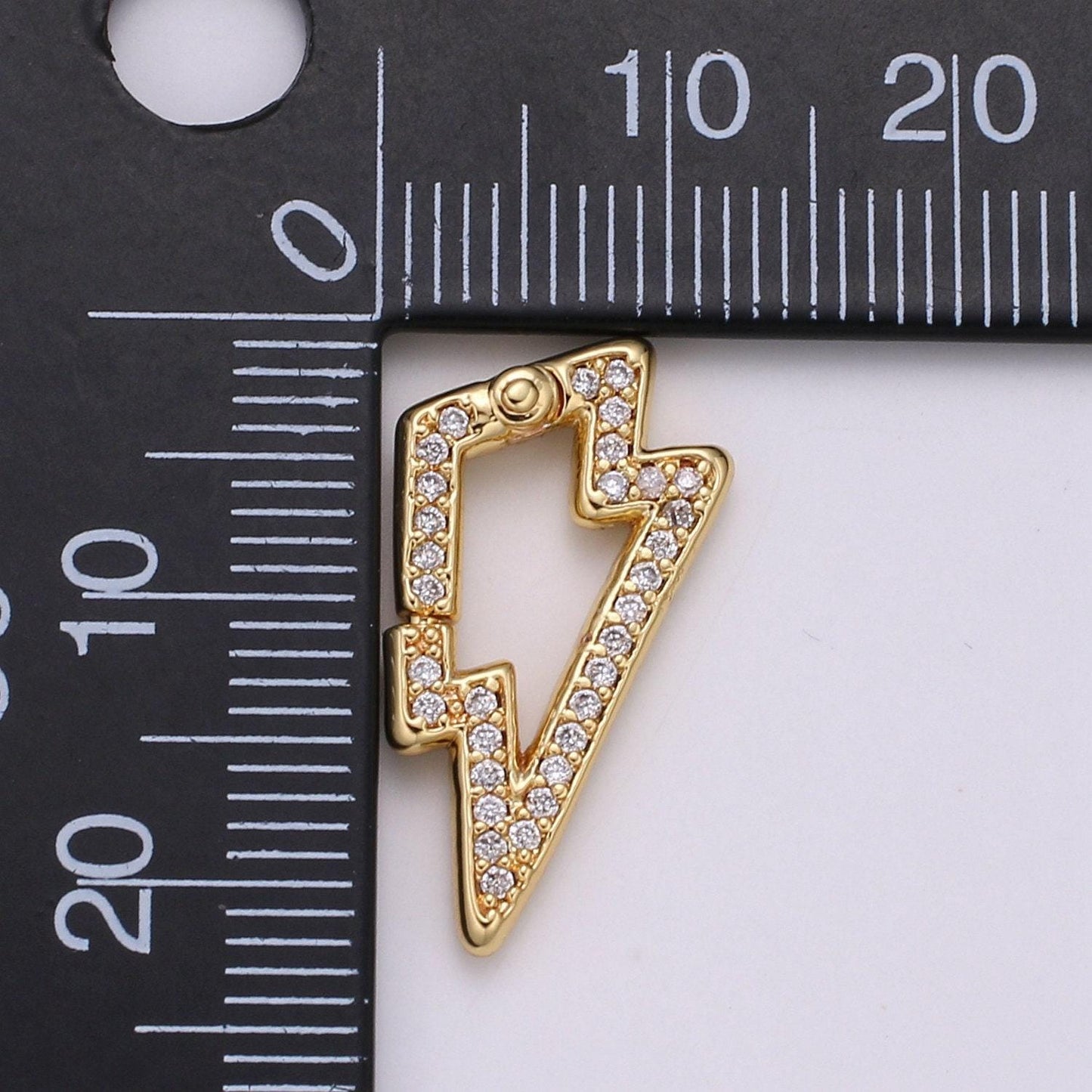1pc thunder push gate ring clasp, bolt clasp, interlocking clasp, pave storm shaped clasps, gold silver color option,1103,1104