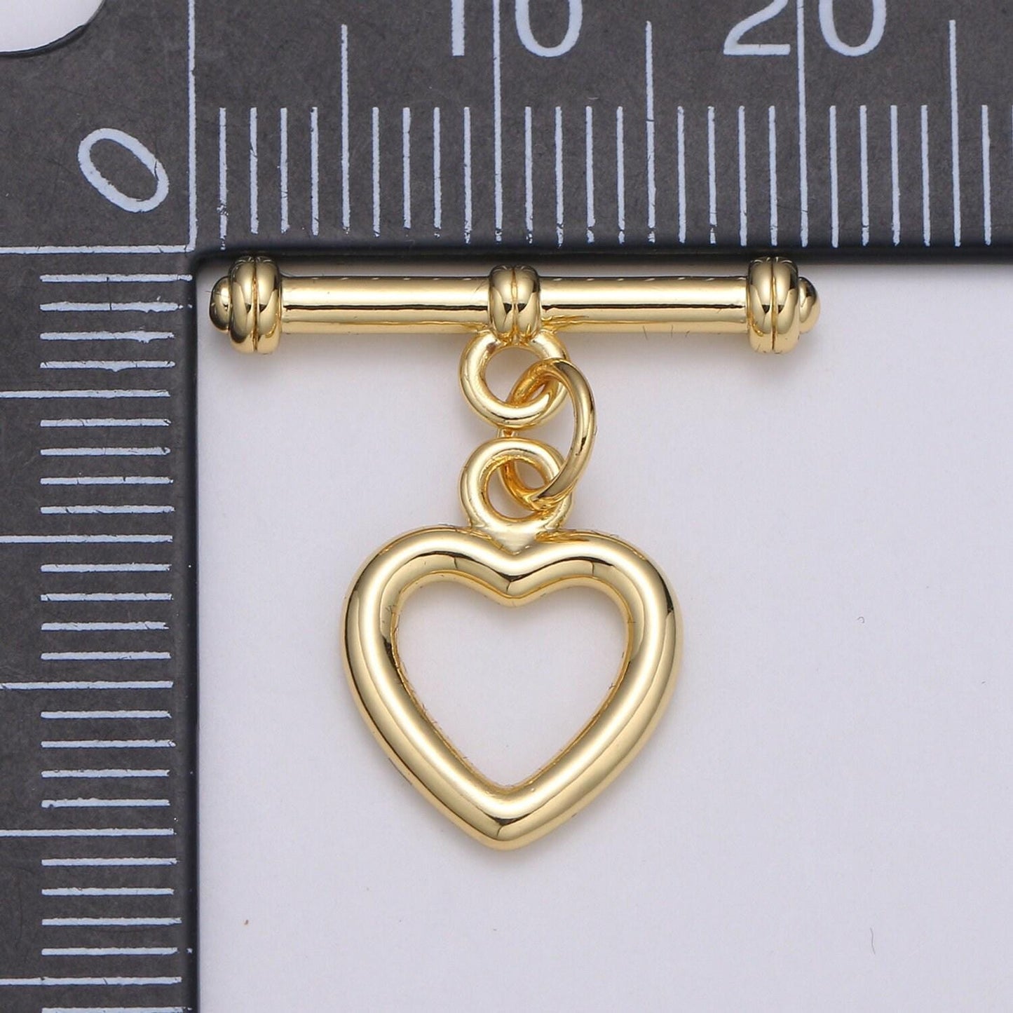 1 set 22x19.5mm shiny gold heart toggle clasp with jump ring-gold, for necklace, bracelet, diy jewelry making supp-1074