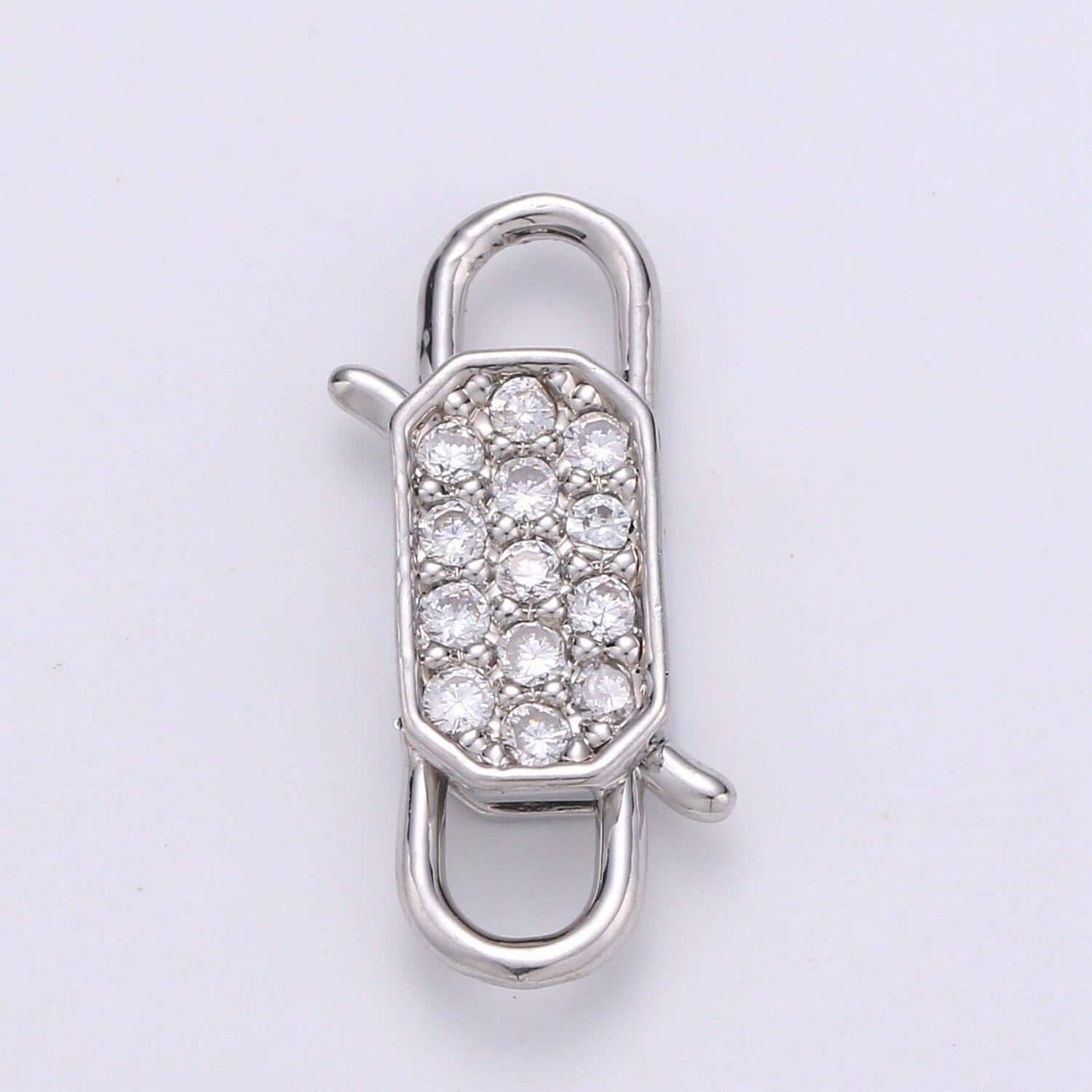 1pc cz carabiner mutiple color options spring push clasp,double clasp connector, interlocking oval lock clasp, supp- 725, 726, 727, 728, 729