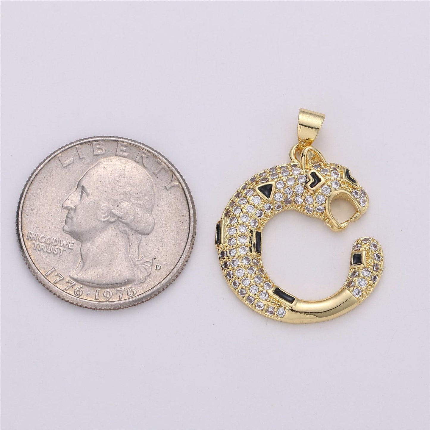 14k gold filled ouroboros pendant, snake pendant, ouroboros charm, snake charm, micro pave ouroboros jewelry, serpent charm i-616