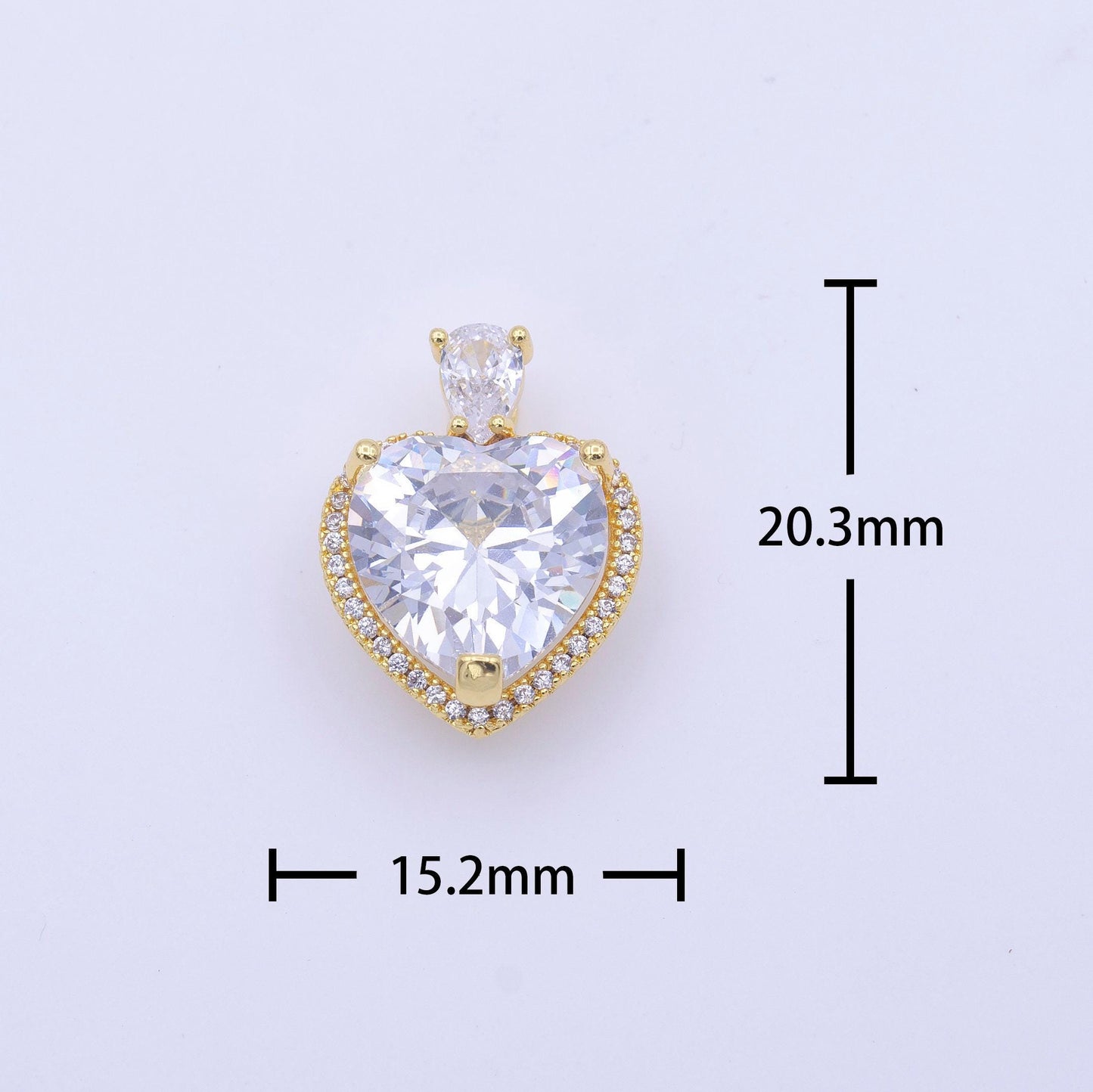 Silver micro pave heart cz pendant charm for jewelry necklace making h-231
