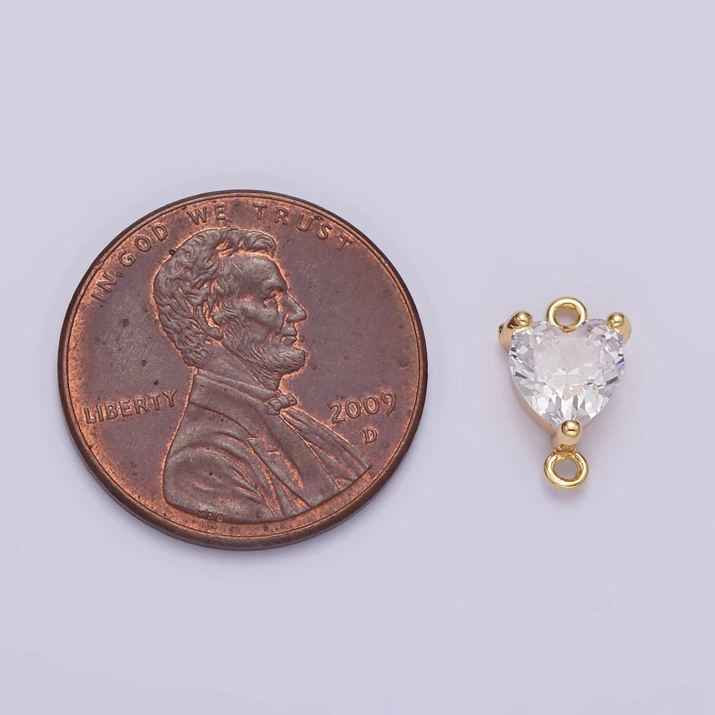 Dainty heart charm earring connector, dangle star charm necklace link connector charms gold micro pave g-665
