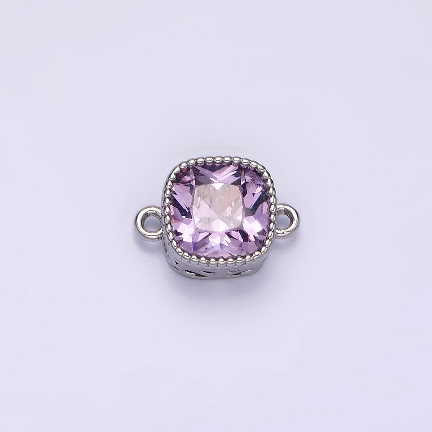 14k gold filled purple red pink clear peach cz square connector | g065 - g074