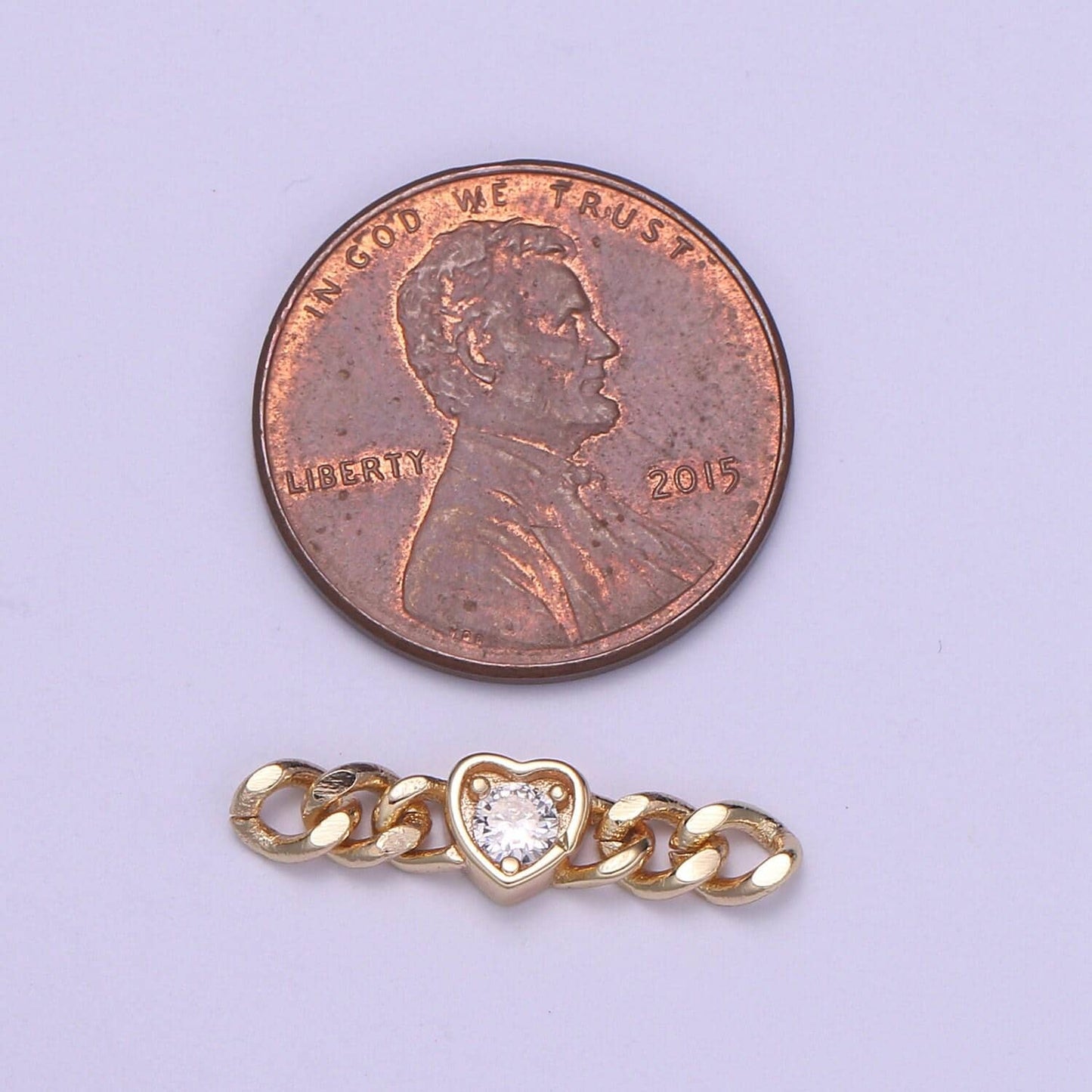 Miami cuban link connector for bracelet necklace jewelry making supply heart cubic charm connector for statement jewelry making f734