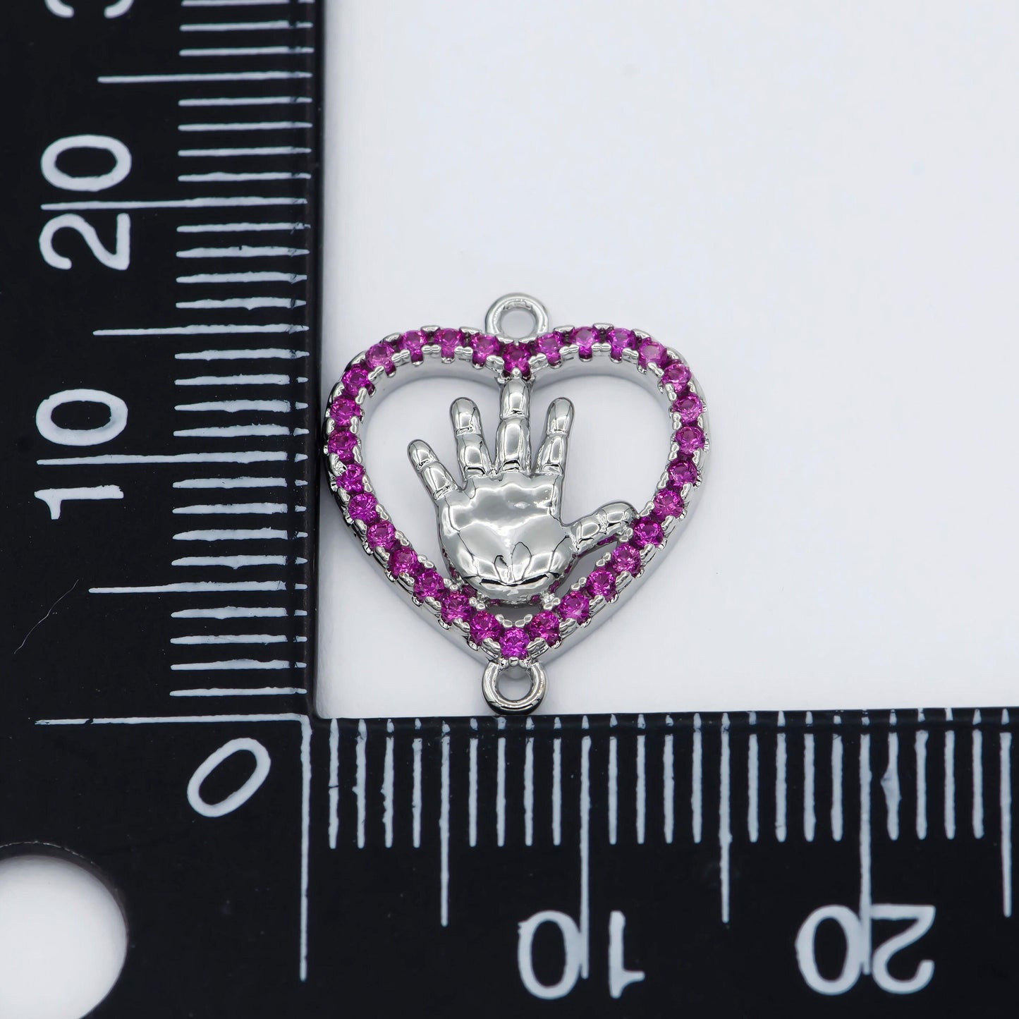 Gold filled baby palm charm connector heart hand charm,jewelry craft supply, diy bracelet, earring, necklace jewelry making findings
