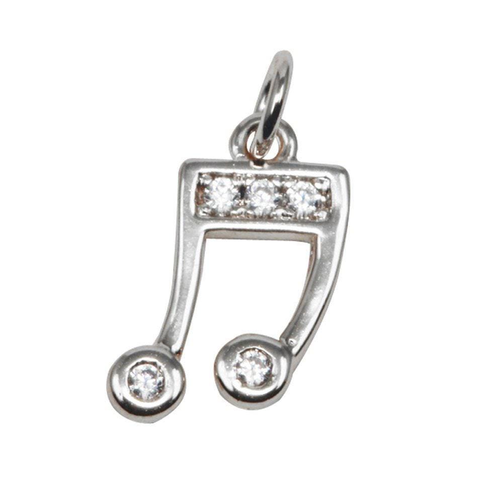 Gold filled musical note charm design micro pave pendant for earring necklace bracelet charm supply e-568 e-569