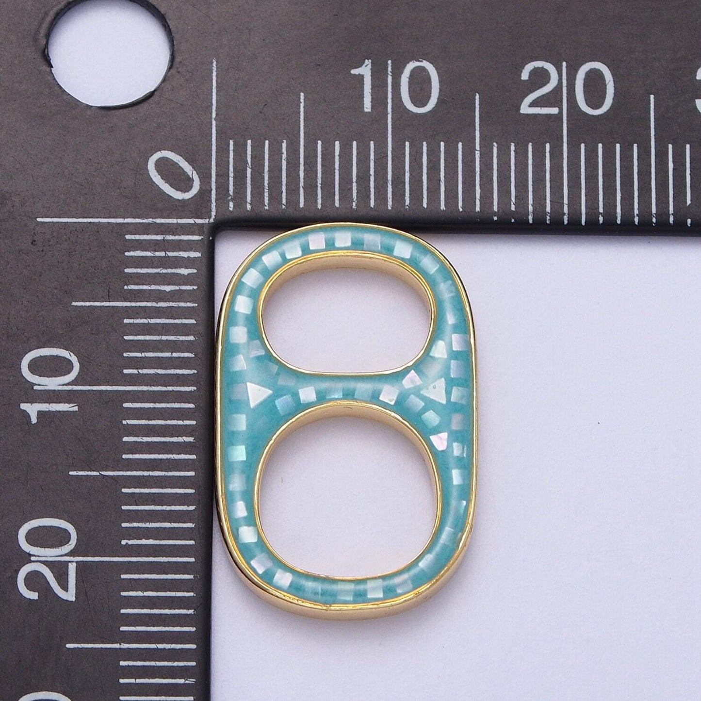 Dainty pink, blue white abalone shell opal soda cap pendant jewelry making supply in 24k gold filled soda tab charm c-102