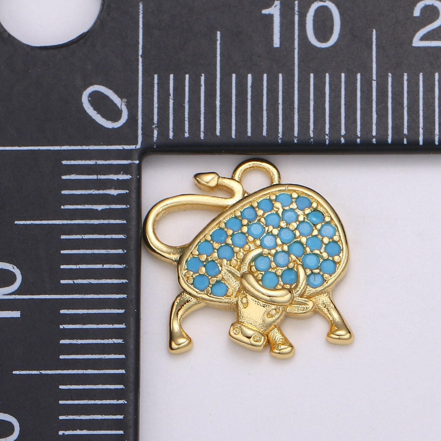 1pc 24k gold micro pave black, clear, teal ox charm,cubic zirconia bull pendant charm,gold cow charmfor diy jewelry, e154,155,156