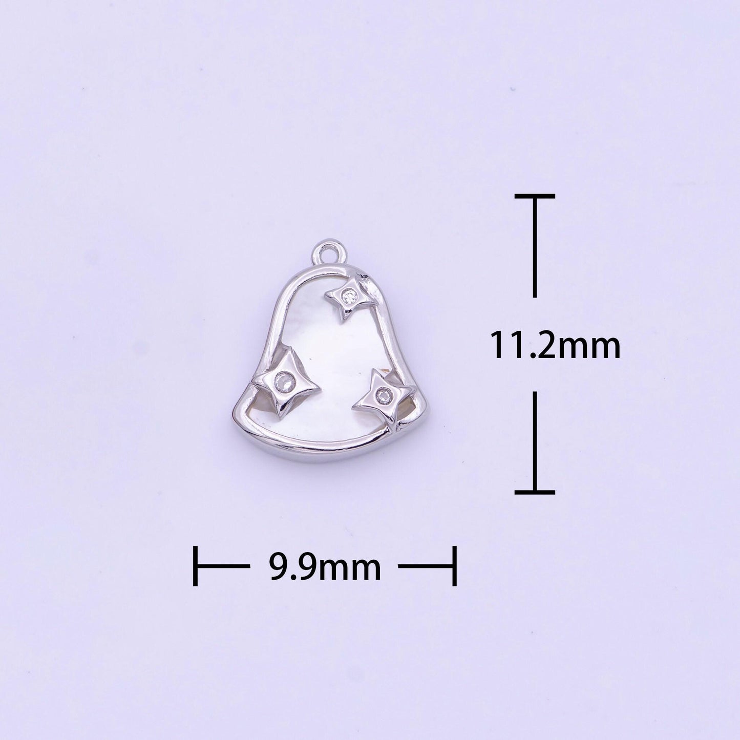 Mini gold bell charm silver christmas star charm inspired for necklace bracelet earring d-509