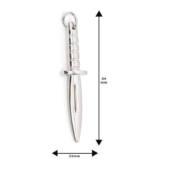 Dainty silver knife necklace charm- silver dagger charm for necklace bracelet earring supply for women men jewelry inspired d229