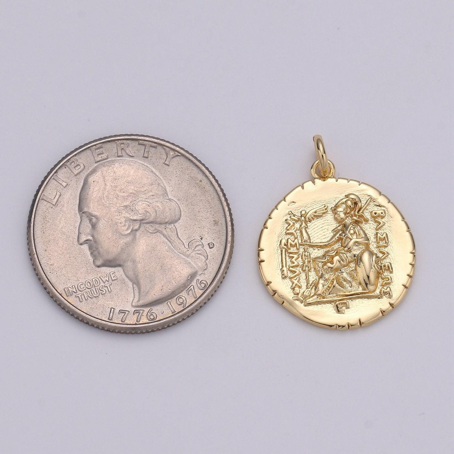 14k gold macedonia ancient coin pendant, greek warrior alexander coin pendant, warrior coin pendant, hercules coin pendant