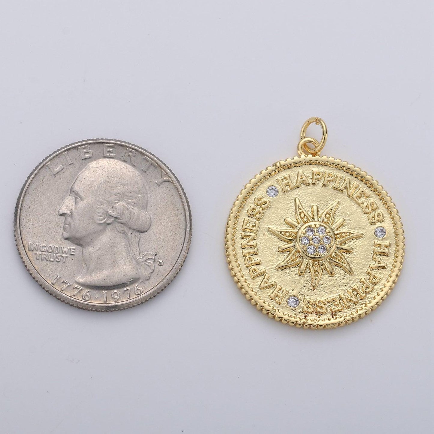 Sunburst pendant, gold sun medallion, celestial sunburst charm, celestial sun pendant for jewelry supply chef 1147
