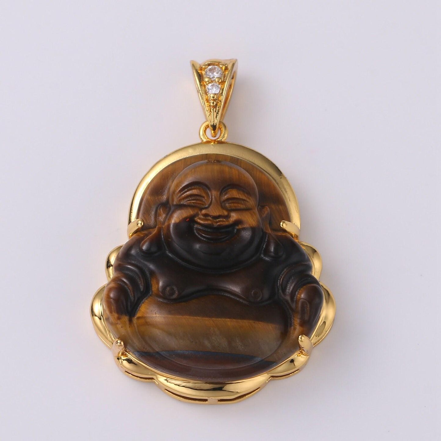1x gold buddha pendant laughing buddha buddhism religious jewelry making statement necklace jewelry making supply a-247-ah257, o155