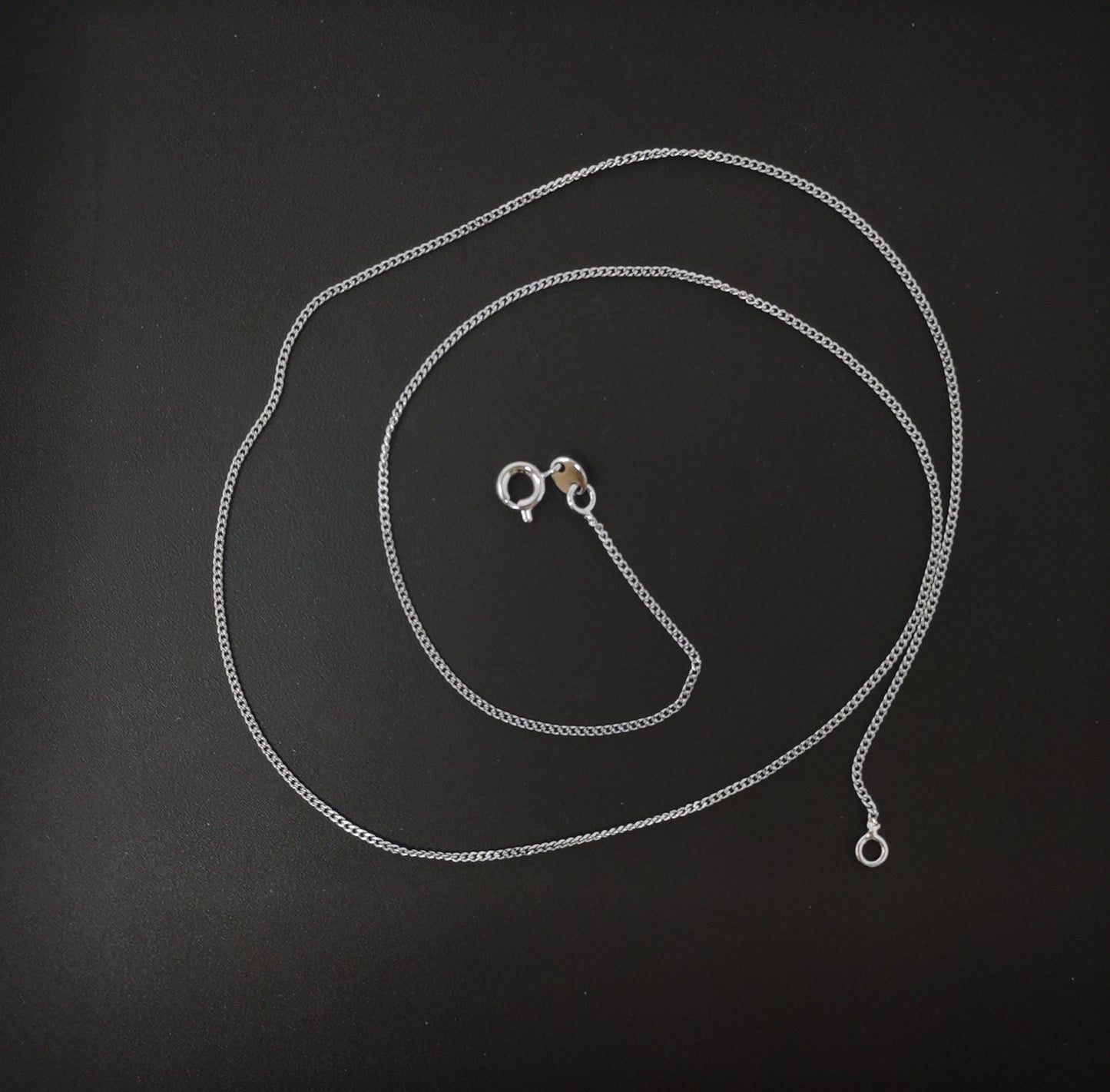 1pc 17.7'' ready to use white gold cuban curb rolo necklace chain, layer chain dainty necklace, for pendant charm necklace